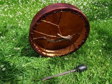 16" Buffalo Hide Round Shamanic Shaman Drum Ritual Sound Therapy Shamanism