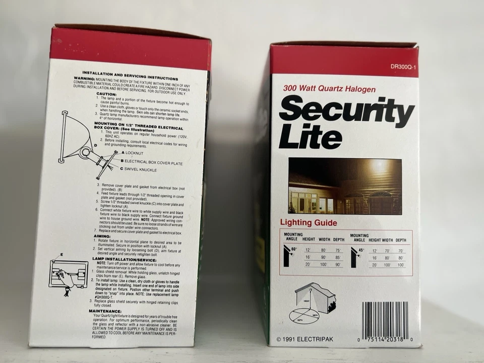 Electripak Security Light 300 watt Energy Saving Quartz Halogen Model DR300QB - Image 2 of 2