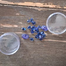 Oval Cut Sapphire Loose Gemstone Lot Transparent Blue/Purple Color 15 pcs