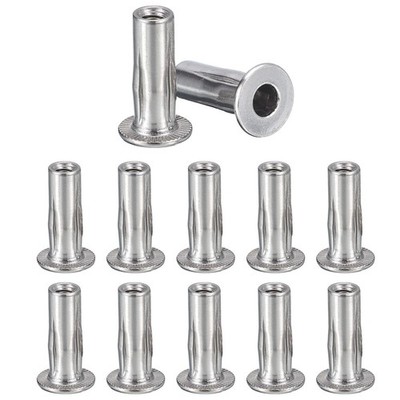 M6 Multi-Grip Rivet Nuts 12pcs Pre-Bulbed Shank Flat Head Threaded Insert Nut...