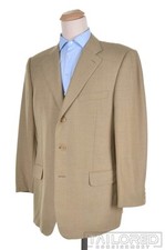 ERMENEGILDO ZEGNA Solid Beige Wool Blazer Sport Coat Jacket - EU 54 / US 44 R