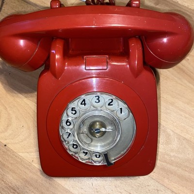 Vintage Rotary Dial Telephone GPO 706 1970s in Red