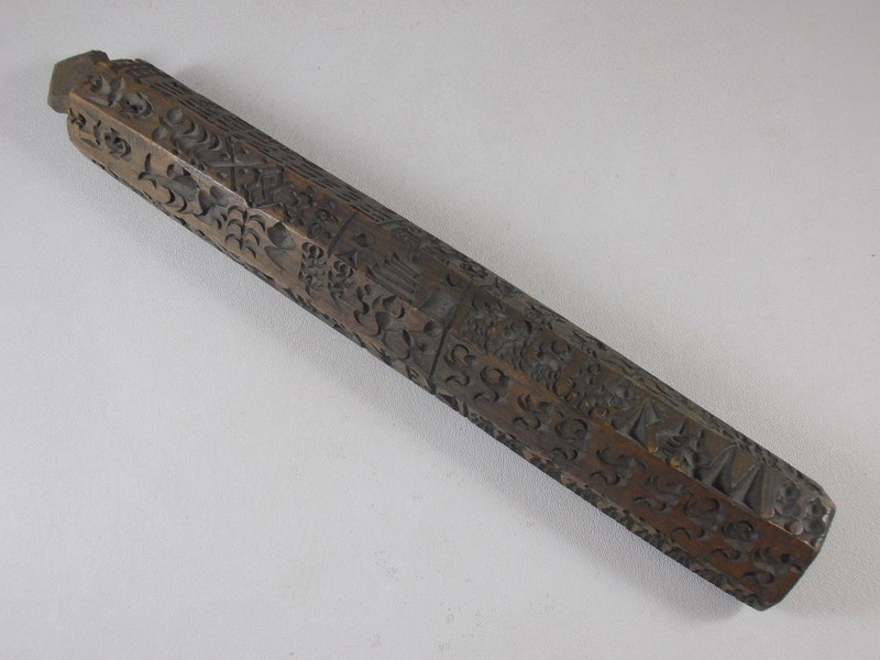 Tibet Tibetan Wooden Mold Zanpar Stick Buddhist Sculpture Dough Mould HandCarved