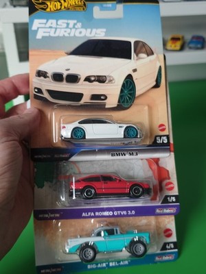 Lot Of 3 Premium Hot Wheels, new:   BMW M3 E46, Big Air Bel-Air, Alfa Romeo GTV6