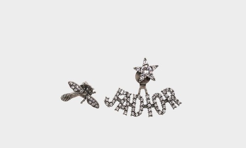 Christian Dior Crystal J'Adior Mismatched Earrings,  Bee and Star