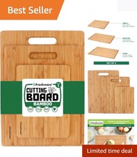Set of 3 Lightweight Bamboo Cutting Boards with Hanging Hole for Easy Storage