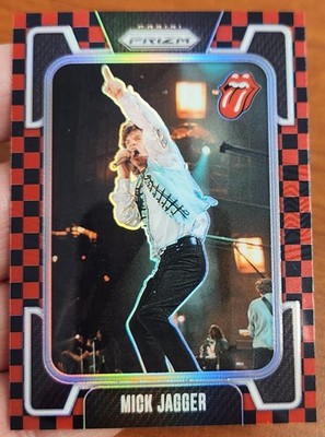 MICK JAGGER ROLLING STONES 2025 PANINI PRIZM RED BLACK CHECKERBOARD 141/179 #50