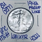 1942 BU UNCIRCULATED WALKING LIBERTY SILVER HALF DOLLAR AUTHENTIC U.S. MINT 4521