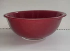 Vintage PYREX #325 Red w Clear Bottom 1.5 Liter Mixing Bowl / Corning NY USA