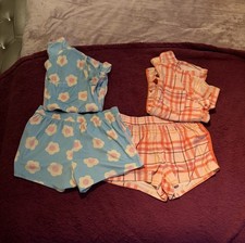 Lot of 2 Art Class Girls Sleepwear Shorts Sets Soft Pajamas Button Down L 10/12