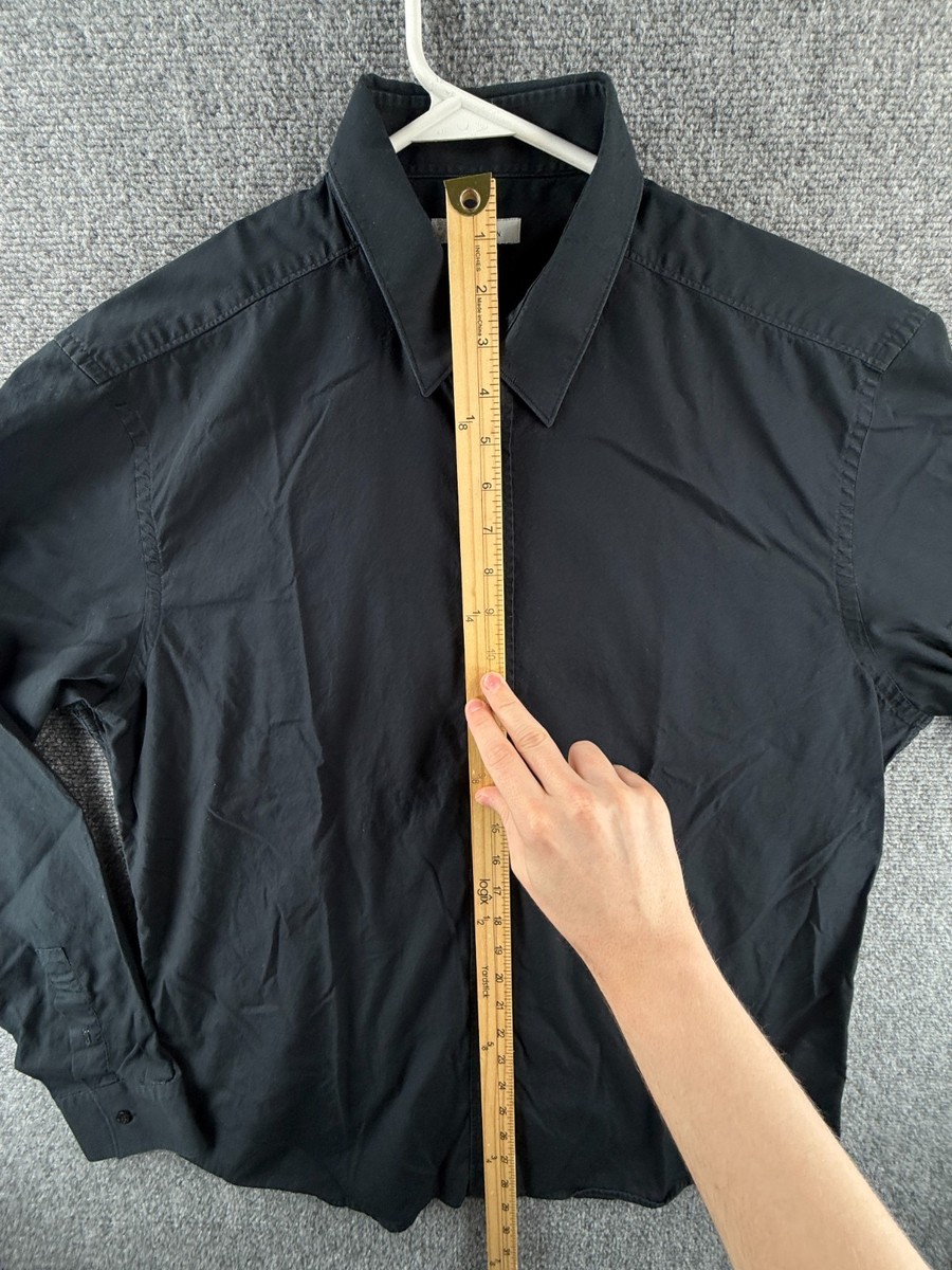 Versace Collection Trend Black Button Up Shirt Long Sleeve 17.5