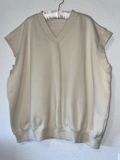 Essentials Fear of God~Cream Sleeveless V-Neck Sweater XXL~ 80% Cotton 20% Poly