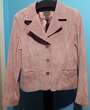 Uniform Leather, Pink, Women's Large Jacket, Button Up