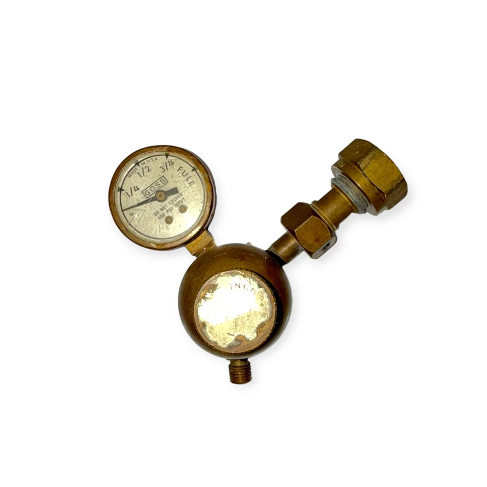 Regulador de gas comprimido Goss CGA 520 221-R K3 EA20 con medidor, hecho en EE. UU. Foto 3 de 4