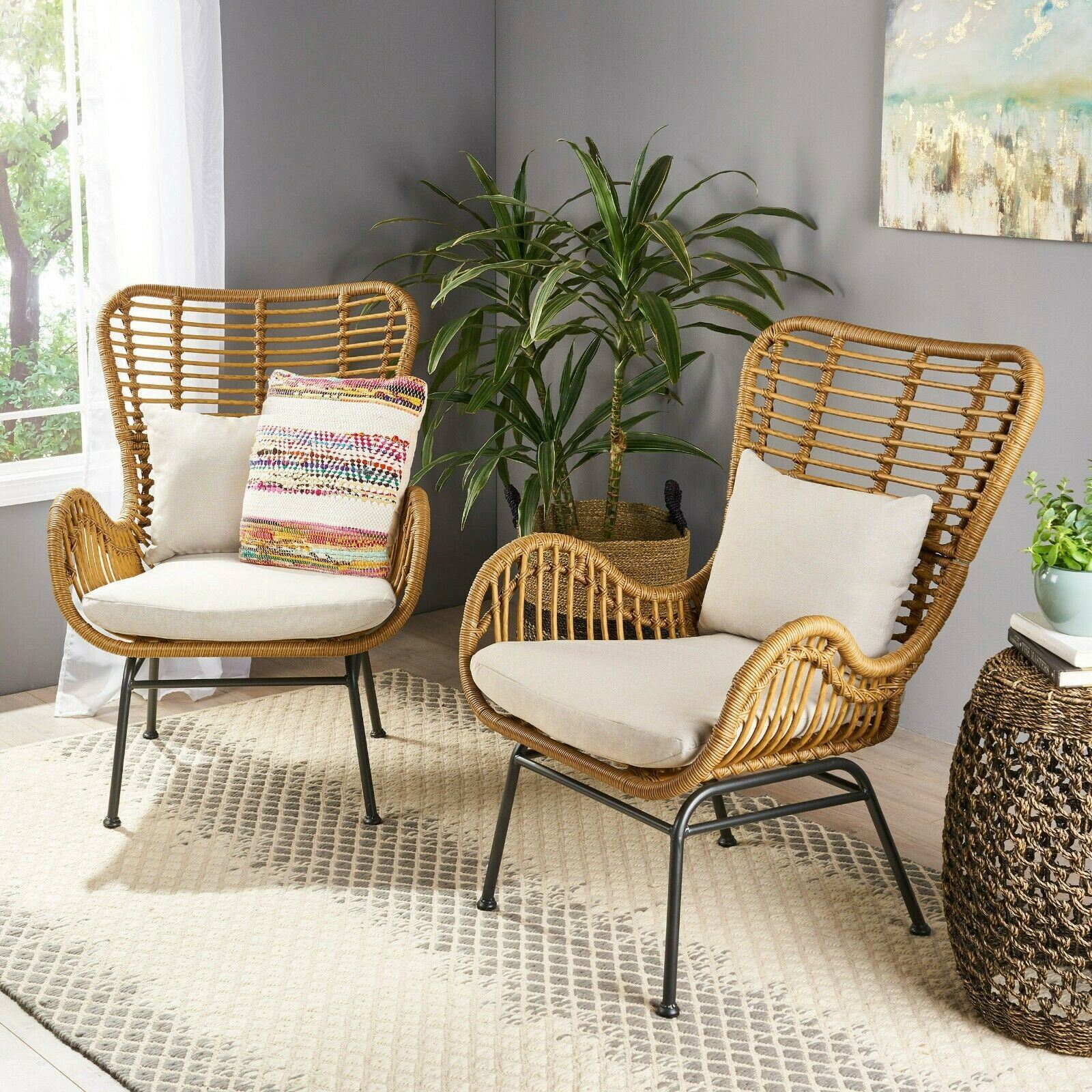 S Arm Chairs W/cushions (set Of 2)