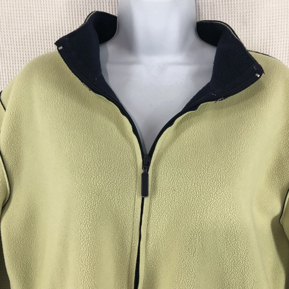 Sport Savvy fleece jacket women’s M green blue trim full zip pockets - Image 2 of 4