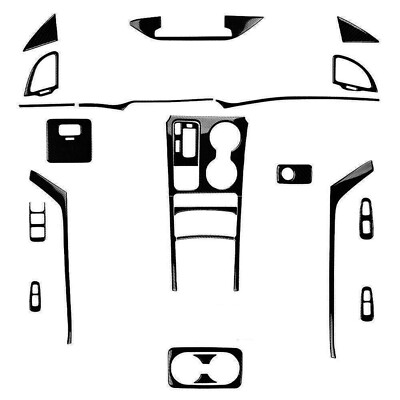 27Pcs Glossy Piano Black Kits Full Interior Trim Sticker For Kia Stinger 2018-23