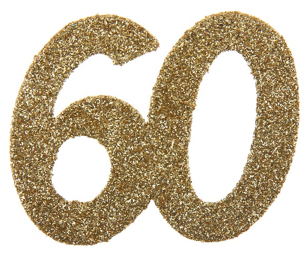 6 Glitter-Konfetti Streudeko 60 Gold Pappe 6Cm Geburtstag Party Tisch Dekoration-image