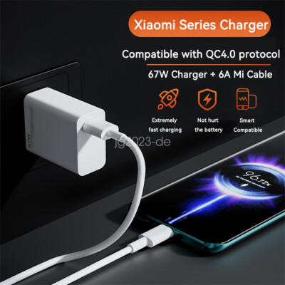 Xiaomi 67W Quick Wall Charger Adapter USB-C Cable Mi 12 11 Pro