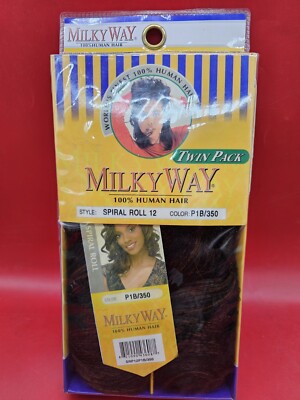 Shake-N-Go Milky Way Spiral Roll 12  Twin Pack 100% Human Hair Color P1B/350 ...