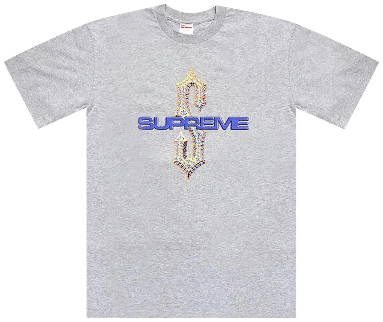 Tee shirt homme Supreme Diamonds taille M gris bruyère printemps été 2018 SS