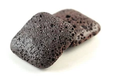 40X40MM BROWN VOLCANIC BASALTIC LAVA GEMSTONE SQUARE 40X40MM LOOSE BEADS 9.5inch