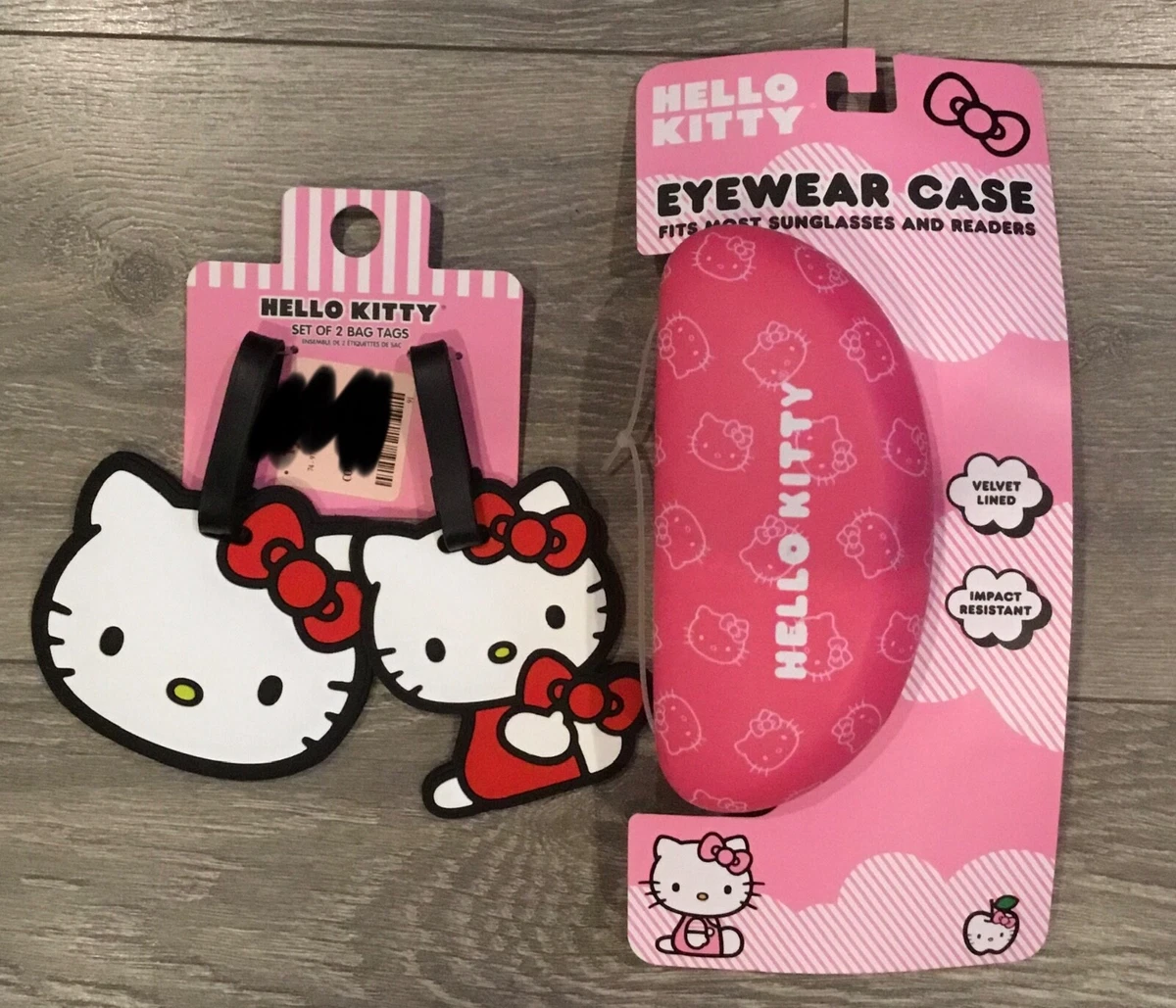 Hello Kitty Pink Glasses Case- set of 2 Hello Kitty Chenille Gingham Eyewear Case main image 4