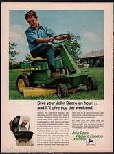 1972 JOHN DEERE 56 Riding Lawn Mower Original Vintage PRINT AD