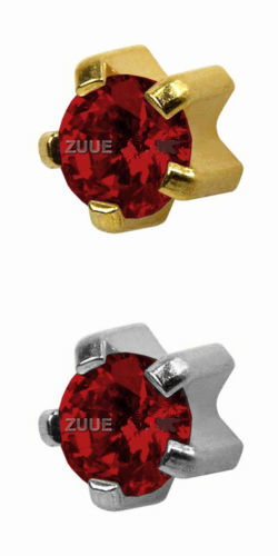 STUDEX PLUS BIRTHSTONES GOLD PLATED STAINLESS STEEL CLAW SET EAR STUD EARRINGS - Picture 2 of 13