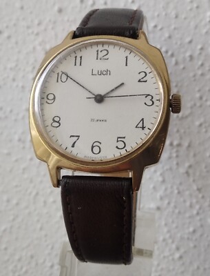 Montre Vintage Luch - URSS Années 60-70 - Mécanique à Remontage Manuel - Cadran Carré Doré