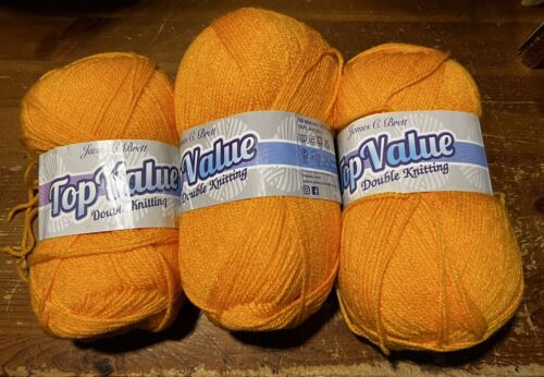 Wool-Yarn-James C Brett-DK-Yellow-300g Lot-8411-Crochet-Knitting-crafts-BX7