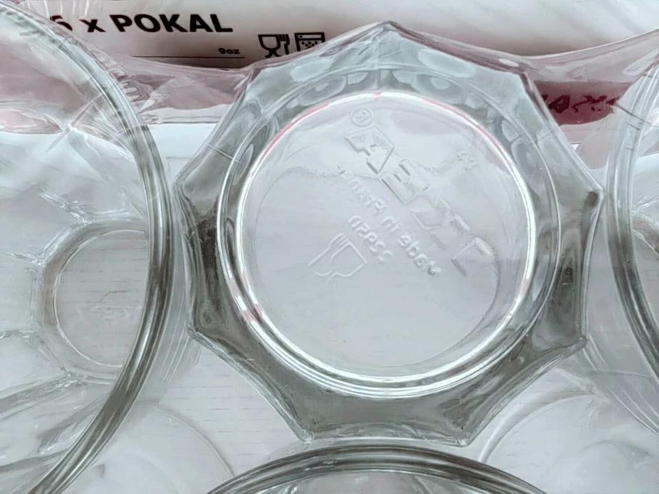 IKEA POKAL GLASS TUMBLERS 9oz New Set of 6 Paneled Fluted  Glasses - Imagen 3 de 4