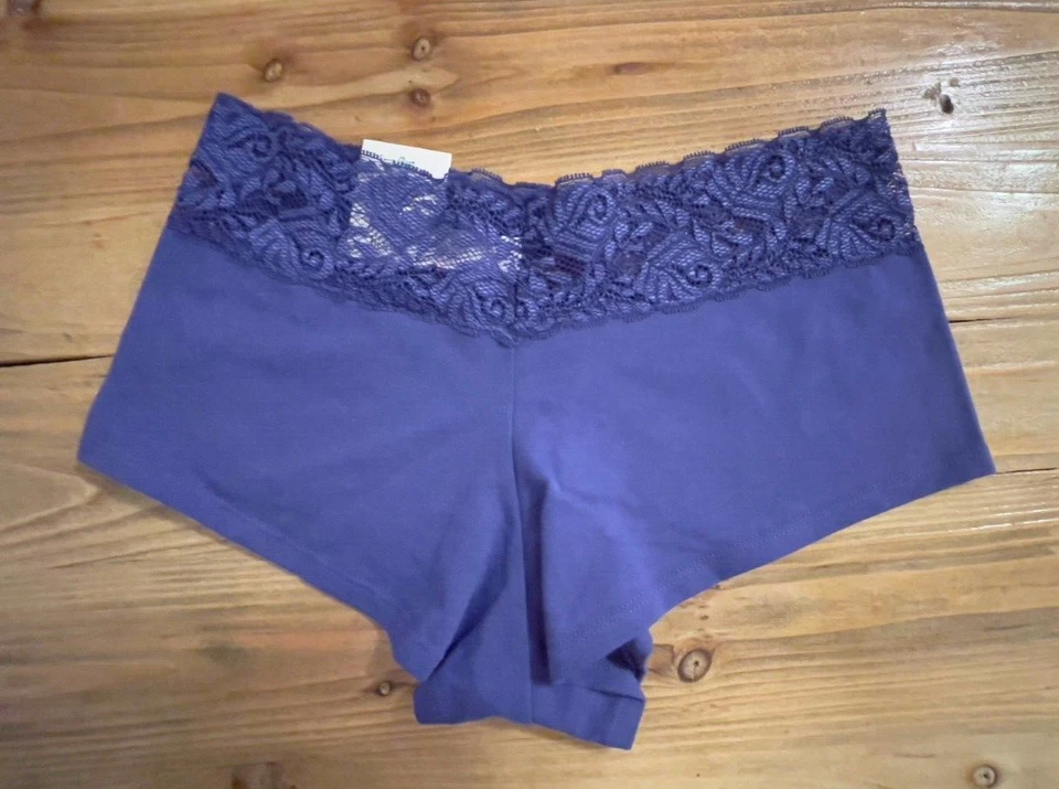 Jezebel by Felina | Acabamento de algodão e renda Boyleg | Calcinha | Cintura baixa, nova com etiquetas - Imagem 4 de 4