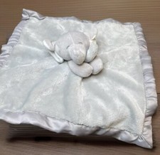 Carters Gray Elephant Security Blanket Lovey Plush Satin Trim 14"