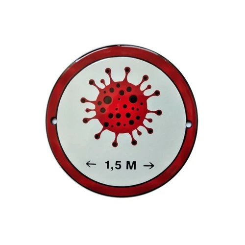 Weatherproof Enamel / porcelain Safe Distance Warning Achtung Sign Shield 40cm