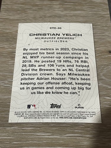 Christian Yelich 2024 Topps Series 2 - City to City #CTC-30 Milwaukee Brewers - Bild 2 von 2