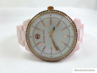 Michael Kors Ritz Quartz Crystal Pink Dial Ladies Watch MK6838 for