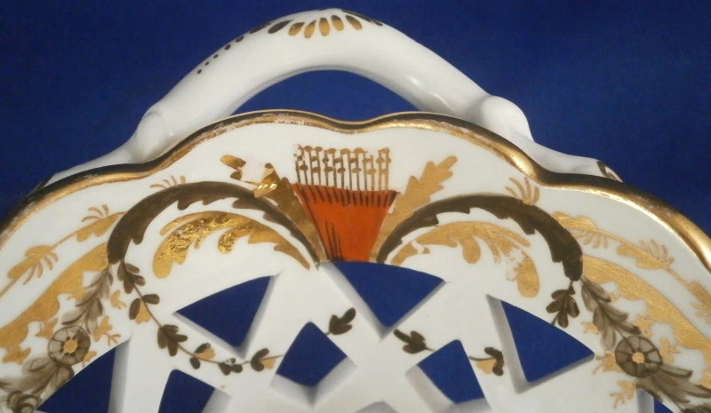 Antique Early 19thC Spode Porcelain Reticulated Basket Porzellan Korb English - Image 4 of 4