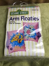 Rand Sesame Street Boy Girl Inflatable ARM SWIM BANDS / FLOATIES Beach Pool 2003