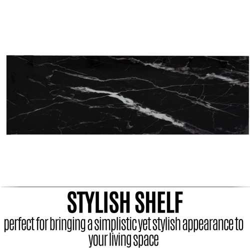 Shelf Bookshelf Display Shelving Storage Black & Transparent Glass Marble vidaXL - Picture 4 of 11