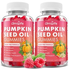 GrnLife 2 Pack Pumpkin Seed Oil Gummies with Saw Palmetto, Organic Pumpkin Seed