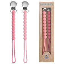 Pacifier Clips Baby Girls - MORIBOX Paci Clip Soothe Binky Holder R-Pink