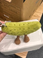 Jellycat Amuseables Green Sour Pickle Plush Bag Charm Keychain Collectible NWT