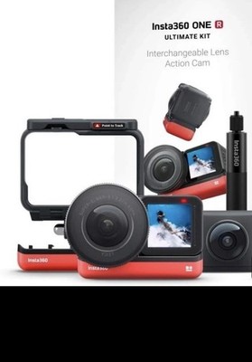 Insta360 ONE R Ultimate-Kit   Action Kamera mit 1-Zoll-Sensor  5,7K 360°-Modul