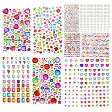 2774PCS Gem Stickers, Self Adhesive Gems for Crafts, Acrylic Bling Heart Sticker