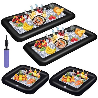 Inflatable Ice Serving Bar Pool Party Buffet Drink Cooler Floating Ice Tray F...