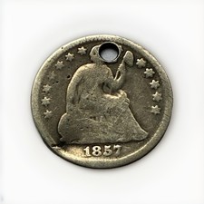 1857 USA Liberté assise demi-dime, pièce en argent 0,900, pièce ancienne, LIVRAISON GRATUITE