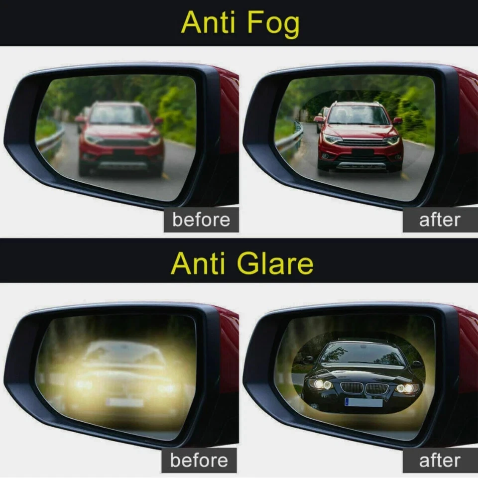 2x Car Anti-fog Rainproof Sticker Side Mirror Window Protective Film Rain Shield