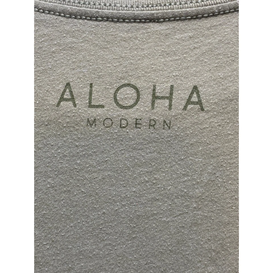 Camisa Aloha Moderna Para Hombre Mediana Kuleana Verde Oliva Hawaiana Deletrear Preppy Foto 4 de 4
