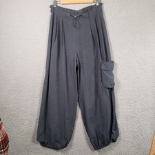 Anthropologie Bungee Parachute Pants Small Blue Gray Barrel Leg Cargo Harem Boho